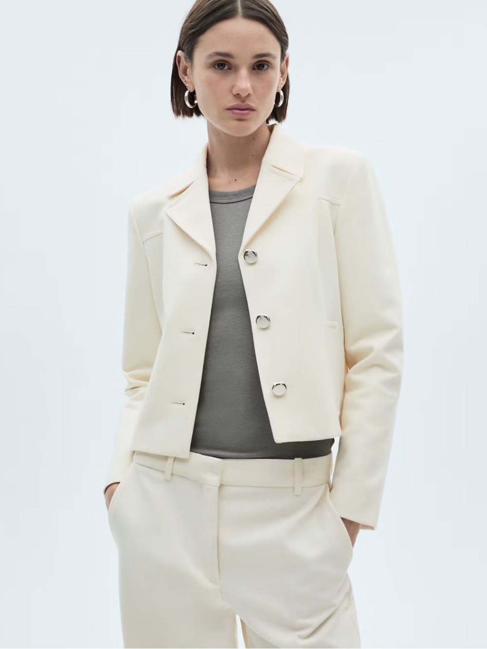 Mango Jacket with Lapels and Metal Buttons Small